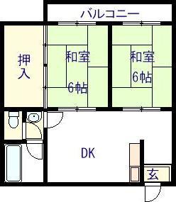 マンション加藤(2DK/2階)の間取り写真