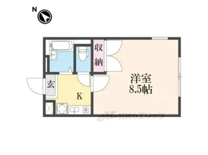 レオパレスプランドール(1K/2階)の間取り写真