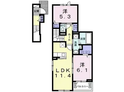ソレーラ 5(2LDK/2階)の間取り写真