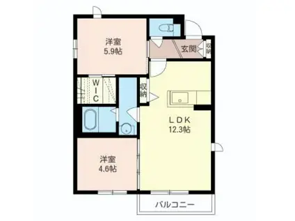 SHA-MAISON WISTERIA III(2LDK/2階)の間取り写真