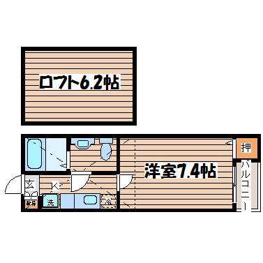 CORP.RIC(1K/1階)の間取り写真