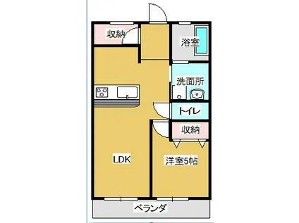 シャトー道(1SLDK/4階)の間取り写真