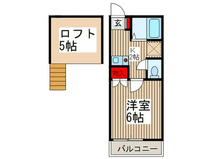 メゾン タチバナ A(1K/2階)の間取り写真