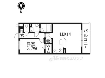 アムール京都仁王門(1LDK/2階)の間取り写真