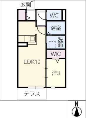 メゾン・ド・ルフレ(1LDK/1階)の間取り写真