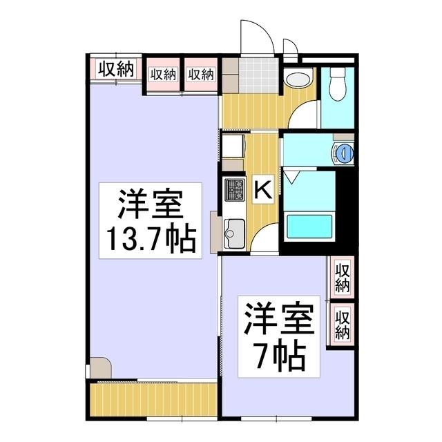 レオパレスセントラルパーク(1LDK/2階)の間取り写真