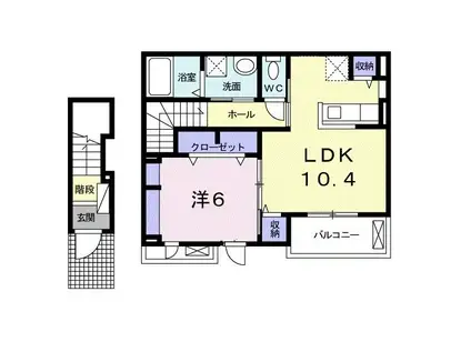 クレールコート(1LDK/2階)の間取り写真
