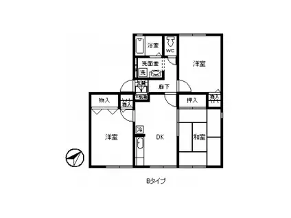 アムール糸米(3DK/2階)の間取り写真