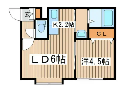 プラッツ20(1LDK/2階)の間取り写真