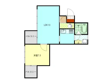 ドルチェヴィータ(1LDK/4階)の間取り写真