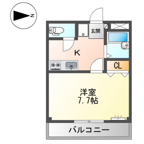 ディアドリーム(1K/1階)の間取り写真