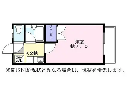 桐山ハイツ(1K/1階)の間取り写真