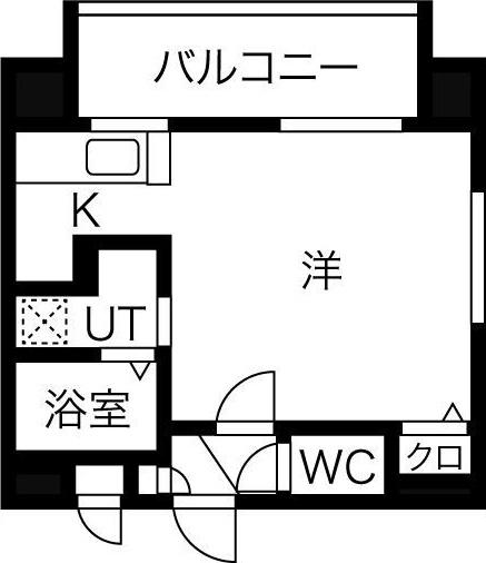 ハーモニーコート東札幌(1K/10階)の間取り写真