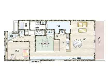 千里山サニーハイツ(2LDK/3階)の間取り写真