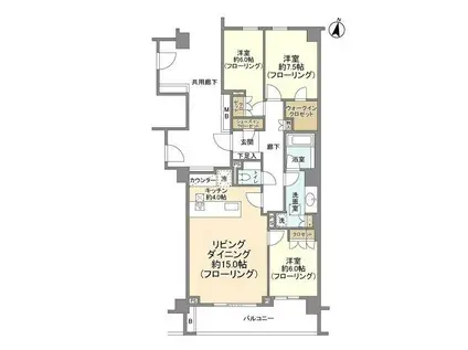 ブリリア高輪レフィール BRILLIA高輪REFIR(3LDK/2階)の間取り写真