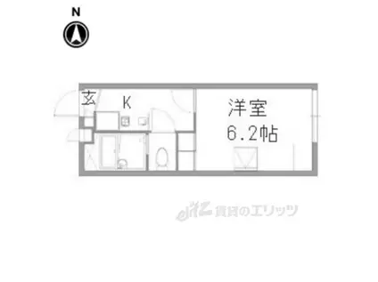 レオパレスMOON LIGHT(1K/1階)の間取り写真