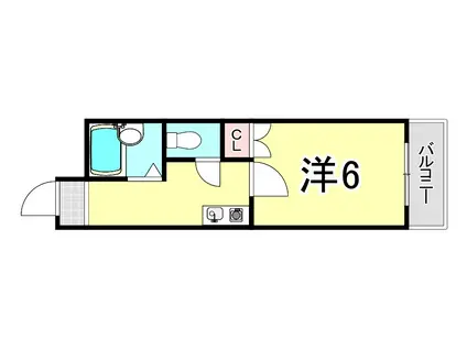 VIVANT青木(1K/2階)の間取り写真