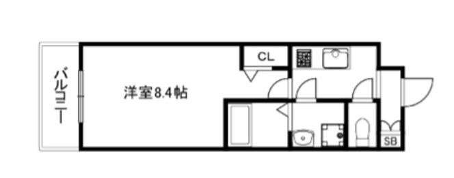 CREST TAPP京都太秦天神川DEX I(1K/5階)の間取り写真