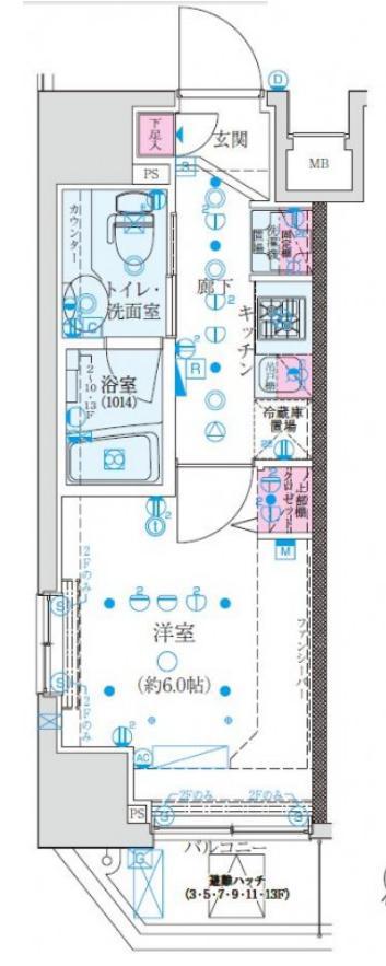 クレイシア巣鴨駅前(1K/2階)の間取り写真