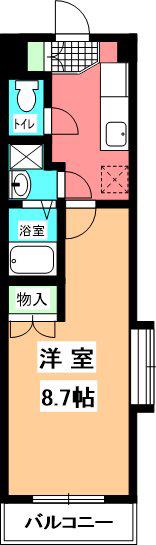 メトロコア西市駅(1K/7階)の間取り写真