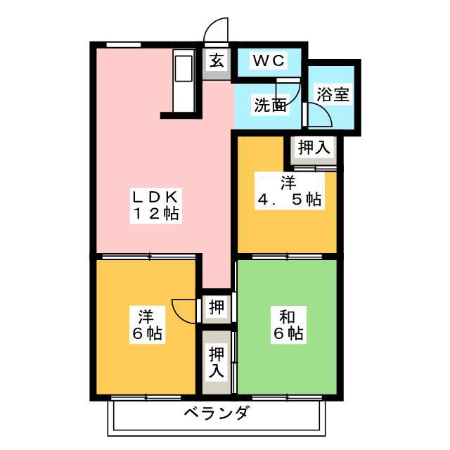 マルテンハイツ(3LDK/3階)の間取り写真