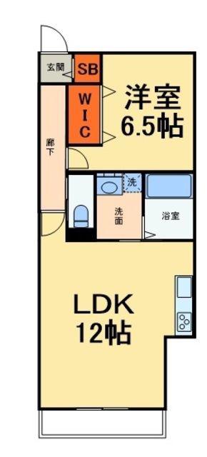 ノイエレーベン津田沼(1LDK/2階)の間取り写真