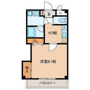 EXCELSIOR(1K/4階)の間取り写真