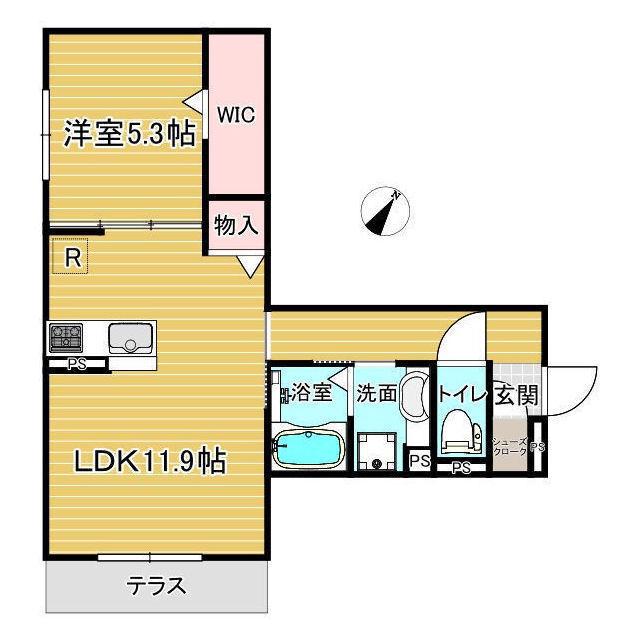 セラフィーナ(1LDK/2階)の間取り写真
