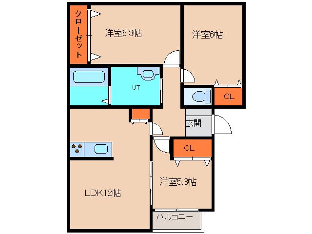 エスポワールYAMASO(3LDK/1階)の間取り写真
