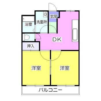 レジデンスITO(2DK/3階)の間取り写真