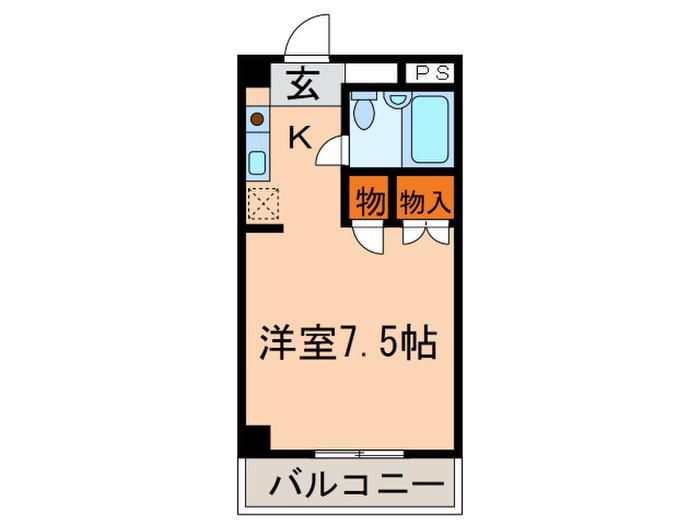 コスモパレスPEACE ONE(1K/4階)の間取り写真