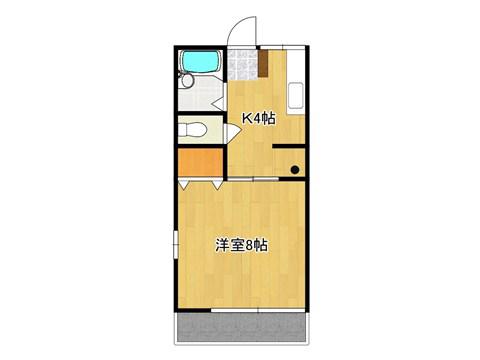 レトア・S(1K/2階)の間取り写真