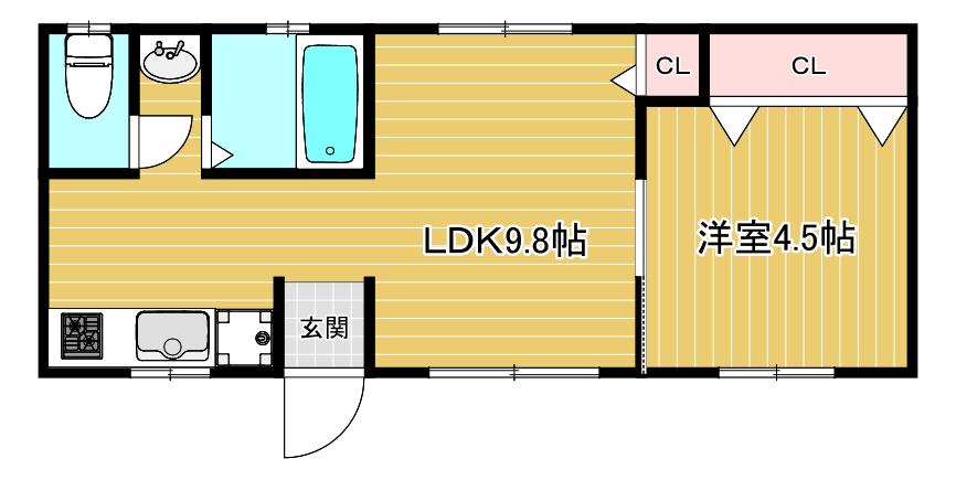 エルム小谷(1LDK/4階)の間取り写真