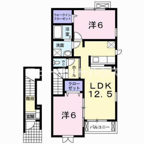 セントラル アンジュII(2LDK/2階)の間取り写真
