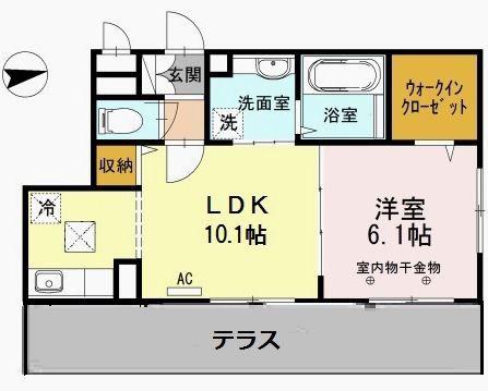 LALUCE(1LDK/1階)の間取り写真