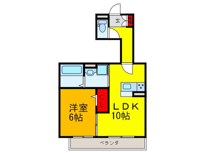 MANOIR(1LDK/2階)の間取り写真