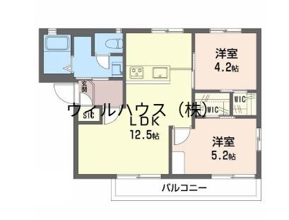 フレグランス浜寺(2LDK/2階)の間取り写真