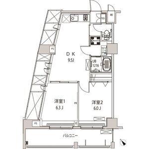 グローリア十条(2DK/4階)の間取り写真