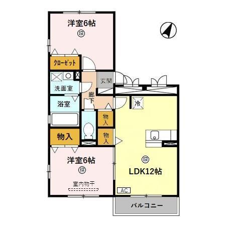 コータ・コートK(2LDK/3階)の間取り写真