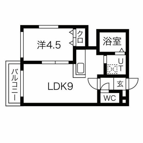 ル・ファールN3(1LDK/1階)の間取り写真