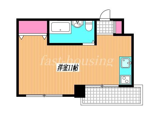 アロエマンション(ワンルーム/2階)の間取り写真
