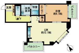 パークレジデンス(1LDK/6階)の間取り写真