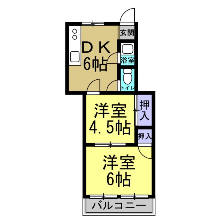 みよしやビル(2K/3階)の間取り写真
