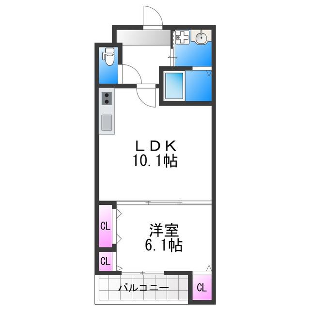 フジパレス エン III号館(1LDK/3階)の間取り写真