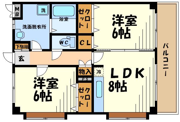 ロロピアーナ(2LDK/3階)の間取り写真