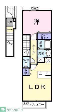 ヴィラココノ(1LDK/2階)の間取り写真