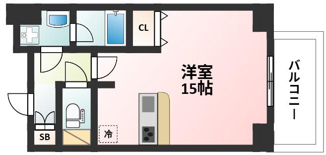 インザグレイス東三国(ワンルーム/8階)の間取り写真