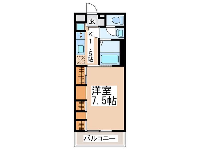 リブリ・相模大野III(1K/2階)の間取り写真