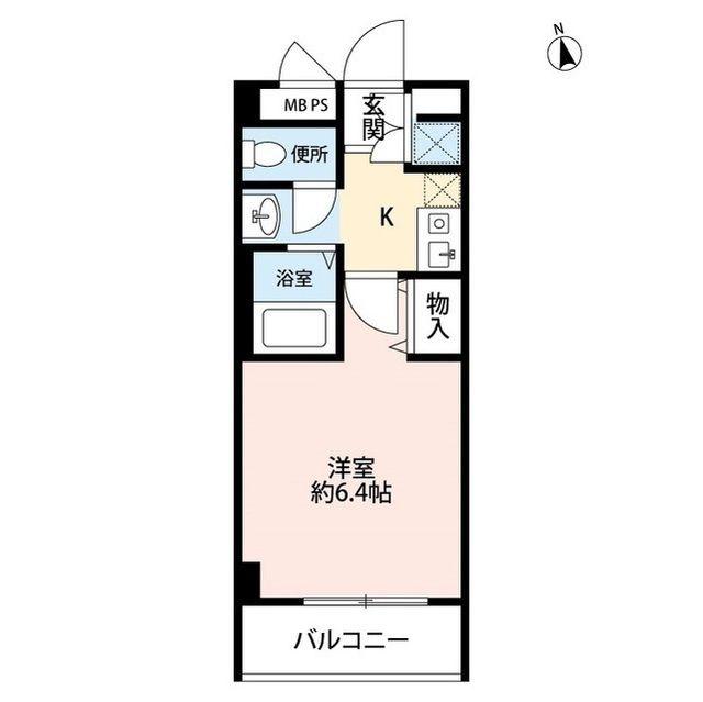 アンプルールベトン 川口(1K/2階)の間取り写真