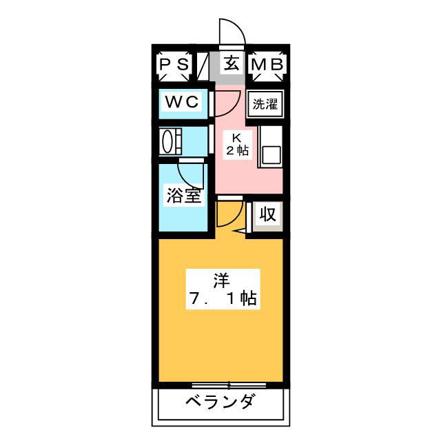 IS常盤(1K/3階)の間取り写真